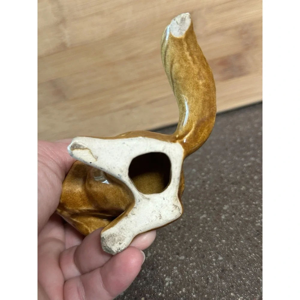VTG Woodland Squirrel Figurine Brown Glaze Cottagecore Forest Spirit Fairycore